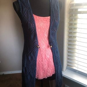 Knitted women’s blue cardigan